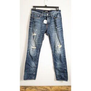Express Men's Skinny Fit Distressed Denim Jeans – Blue, 32×32